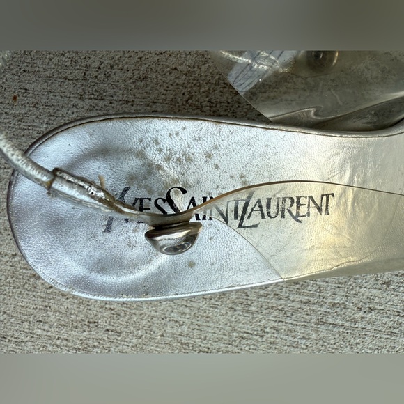 Yves Saint Laurent Cinderella clear heels rhinestones slingback 9 8.5 YSL - Picture 9 of 15